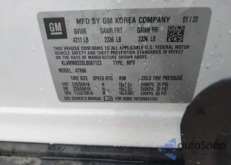 2020 Buick Encore Gx Fwd Preferred from USA, damaged, VIN KL4MMBS20LB097123